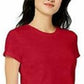 Camiseta feminina Maison Jules com decote redondo, vermelha, tamanho grande