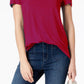 Camiseta feminina Maison Jules com decote redondo, vermelha, tamanho extra pequeno
