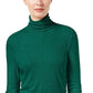 INC International Concepts Feminino Gola Alta em Malha Canelada Verde Tamanho P