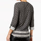 Blusa utilitária com estampa paisley feminina Style &amp; Co, preta, tamanho extra pequeno