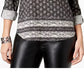 Blusa utilitária com estampa paisley feminina Style &amp; Co, preta, tamanho extra pequeno