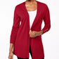 Cardigan feminino com frente aberta Charter Club, tamanho médio, vinho