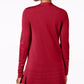 Cardigan feminino com frente aberta Charter Club, tamanho médio, vinho