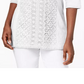 JM Collection Top Feminino Embelezado com Renda e Contraste, Branco, Tamanho X-S