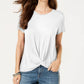 Top feminino com frente torcida estilo &amp; co, branco, tamanho XXG