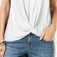 Top feminino com frente torcida estilo &amp; co, branco, tamanho XXG