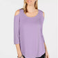 JM Collection Blusa feminina com ombros descobertos, roxa, tamanho médio