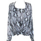 Blusa Dolman Alfani Feminina com Bolinhas e Acabamento em Renda, Preta, Tamanho Grande
