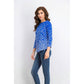 Camiseta feminina Charter Club de algodão Pima com estampa de botões e ombros, azul, tamanho grande