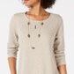 Blusa de malha waffle feminina Style &amp; Co, bege, tamanho extragrande