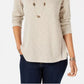 Blusa de malha waffle feminina Style &amp; Co, bege, tamanho extragrande