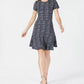 Vestido feminino xadrez Maison Jules, preto, tamanho XS