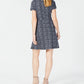 Vestido feminino xadrez Maison Jules, preto, tamanho XS