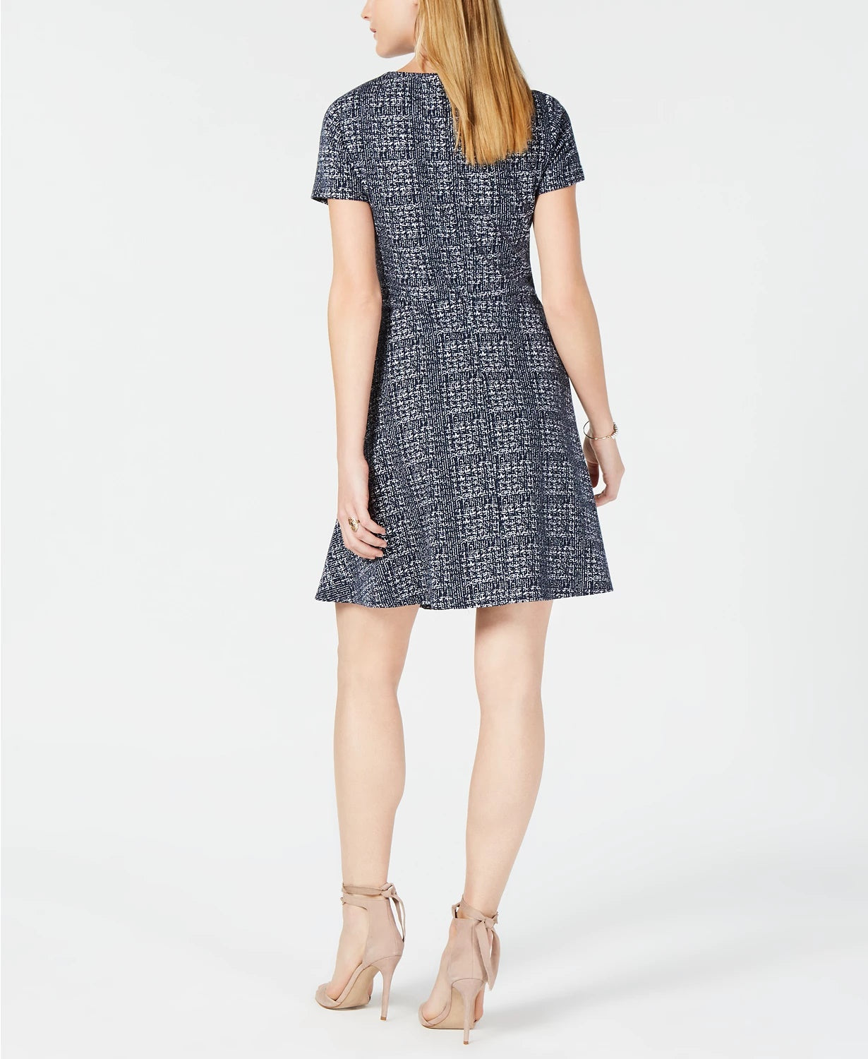 Vestido feminino xadrez Maison Jules, preto, tamanho XS