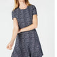 Vestido feminino xadrez Maison Jules, preto, tamanho XS