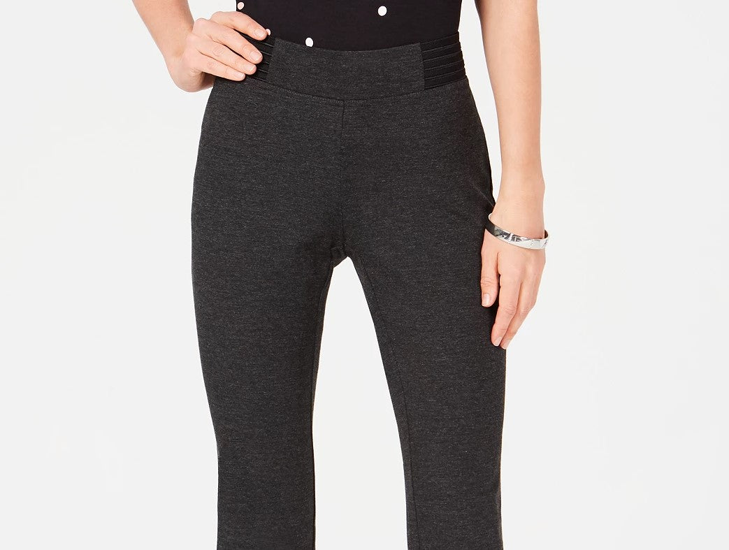 Calça skinny elástica exposta com cintura larga Alfani feminina, tamanho 12 P, preta