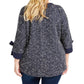 Blusa feminina Charter Club Plus com manga amarrada, azul, tamanho 1X