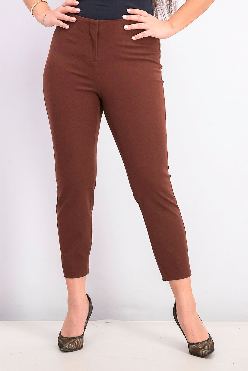 Calça skinny Alfani feminina Petite Hollywood-Waist, marrom escuro, tamanho 10 P