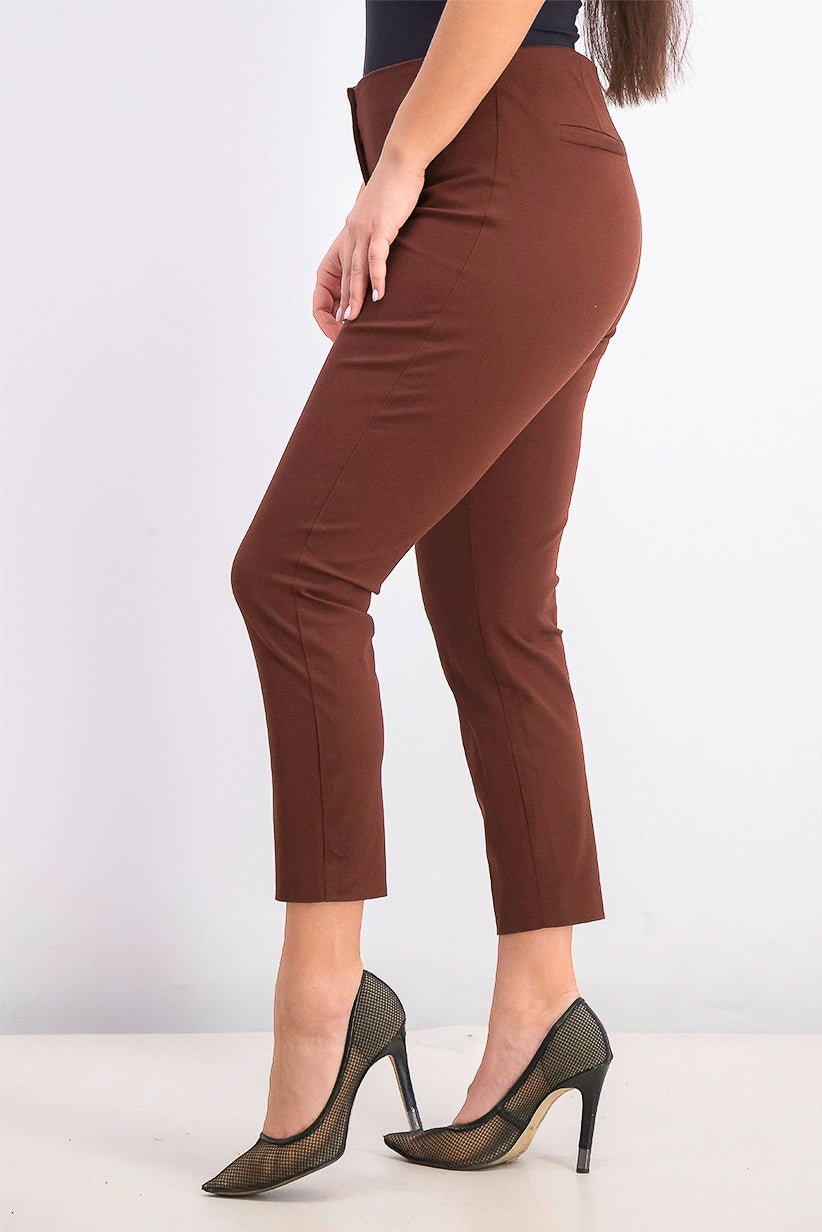Calça skinny Alfani feminina Petite Hollywood-Waist, marrom escuro, tamanho 10 P