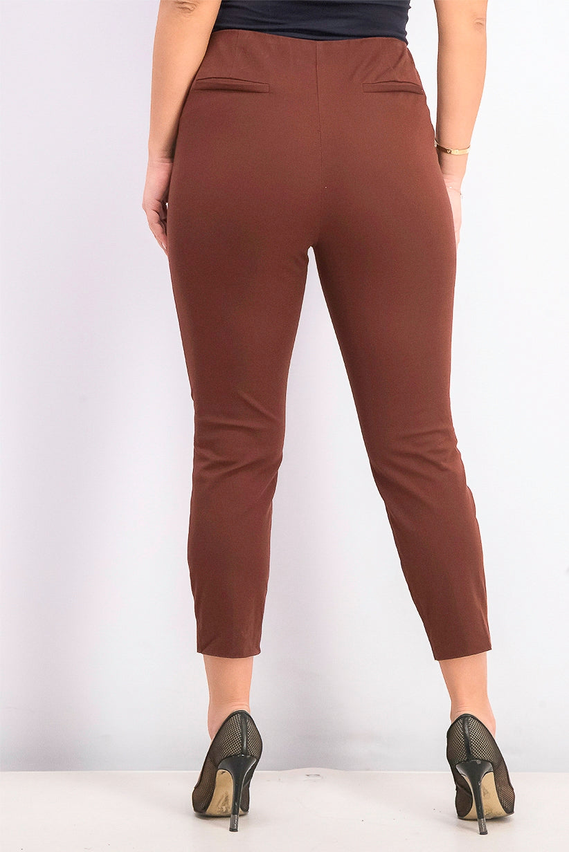 Calça skinny Alfani feminina Petite Hollywood-Waist, marrom escuro, tamanho 6 P