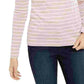 Top feminino listrado metálico Charter Club rosa tamanho médio