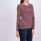 Top feminino listrado metálico Charter Club vermelho brilhante tamanho X-G