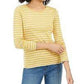 Top feminino listrado metálico Charter Club dourado tamanho XX-G