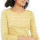 Top feminino listrado metálico Charter Club dourado tamanho XX-G