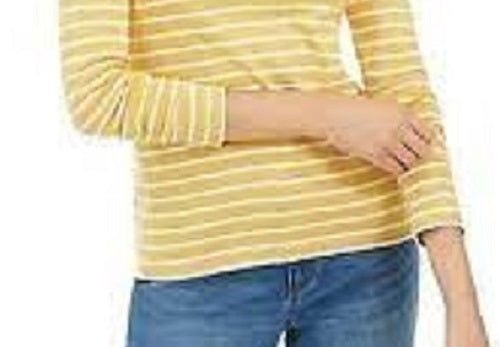 Top feminino listrado metálico Charter Club dourado tamanho XX-G