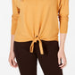 Suéter feminino com amarração frontal estilo &amp; co, tamanho grande, dourado