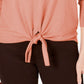 Suéter feminino com amarração frontal Style &amp; Co, tamanho médio, laranja, pequeno