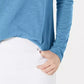 Blusa feminina de manga comprida e gola redonda, azul, tamanho médio, Style &amp; Co