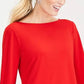 Top de crepe feminino Charter Club com mangas amarradas, tamanho médio, vermelho, XXG