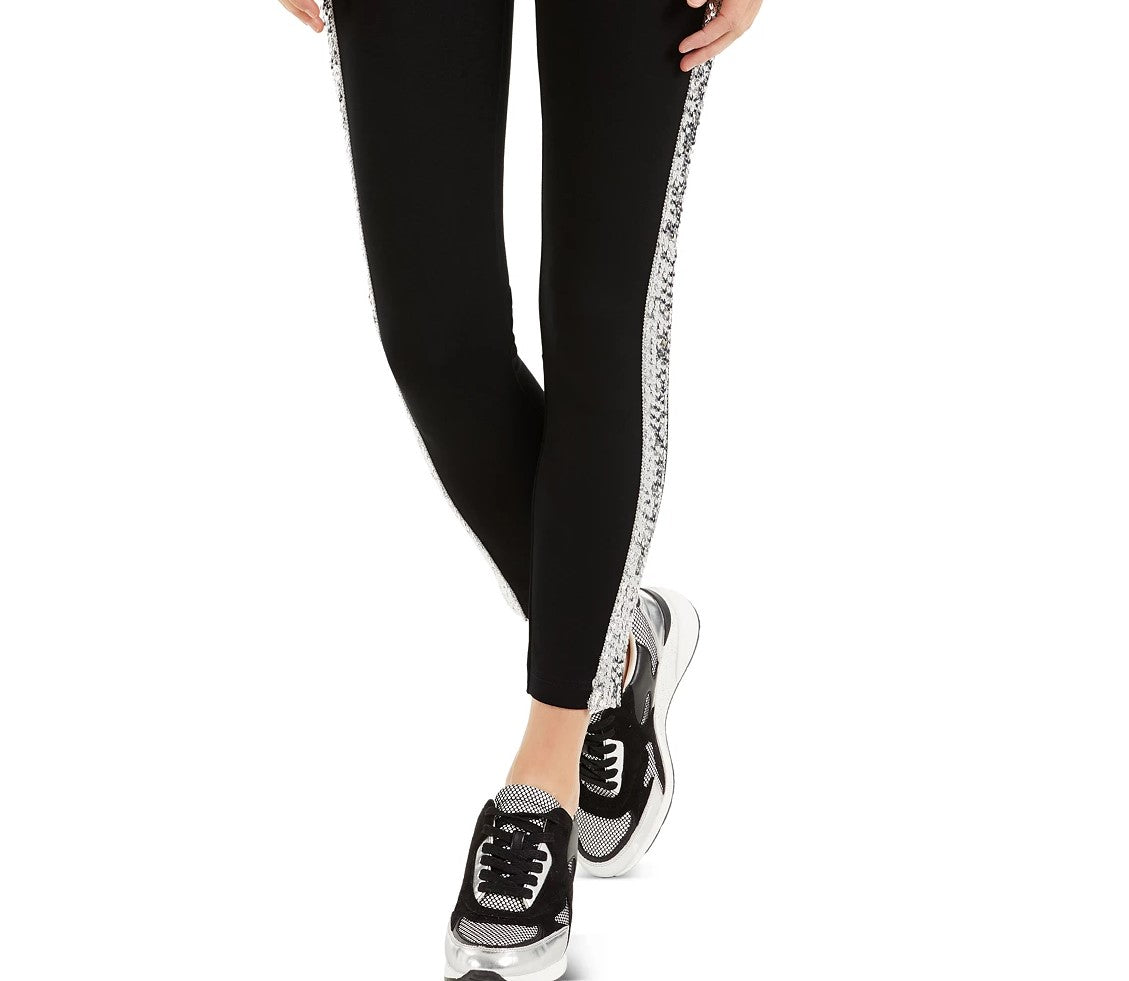Calça feminina Petite Lantejoulas Ponte Pull-On da INC International Concepts, preta, tamanho 0 P
