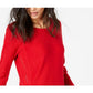 Suéter túnica feminino de malha waffle com zíper lateral, vermelho, tamanho extrapequeno, da INC International Concepts