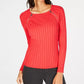 Suéter feminino com zíper e manga raglan da INC International Concepts, tamanho X-G, vermelho