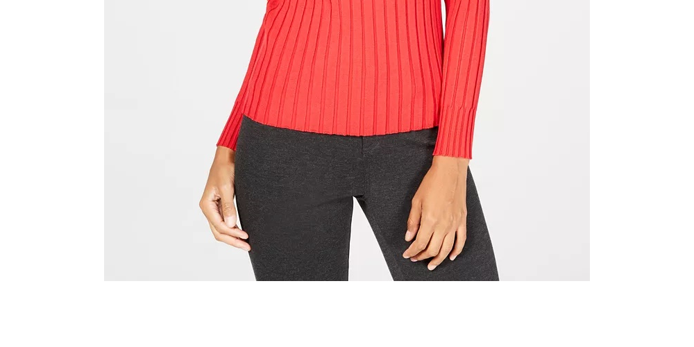 Suéter feminino com zíper e manga raglan da INC International Concepts, tamanho X-G, vermelho