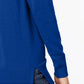 Suéter túnica feminino Maison Jules de algodão com decote em V, azul, tamanho X-S