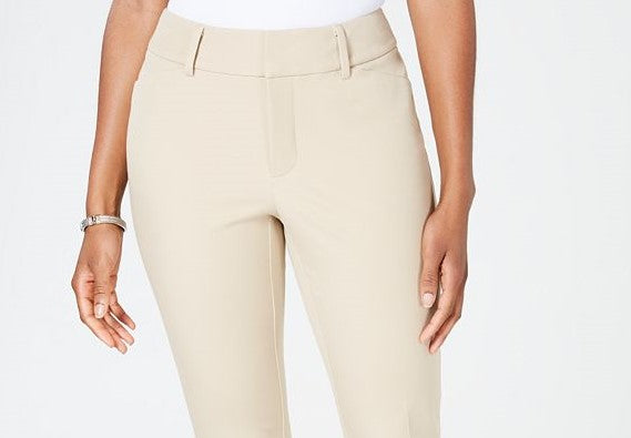 Calça feminina Charter Club Newport Tummy-Control Slim-Fit, bege, tamanho 8