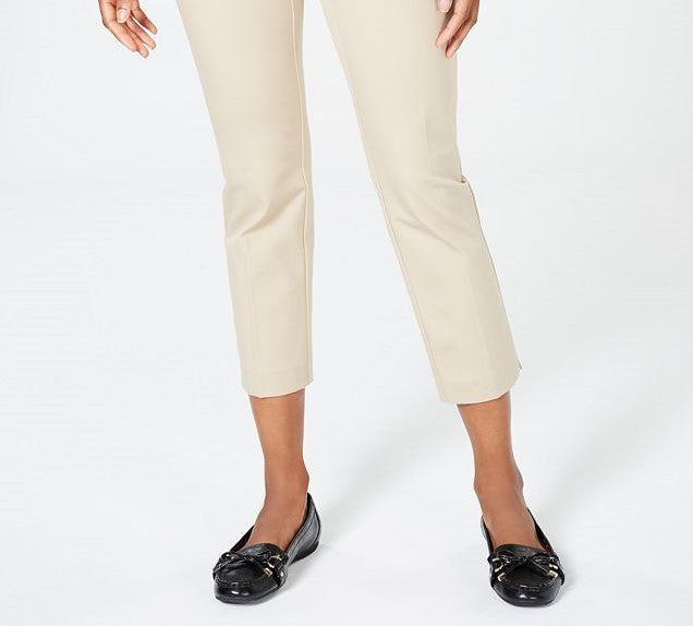 Calça feminina Charter Club Newport Tummy-Control Slim-Fit, bege, tamanho 8