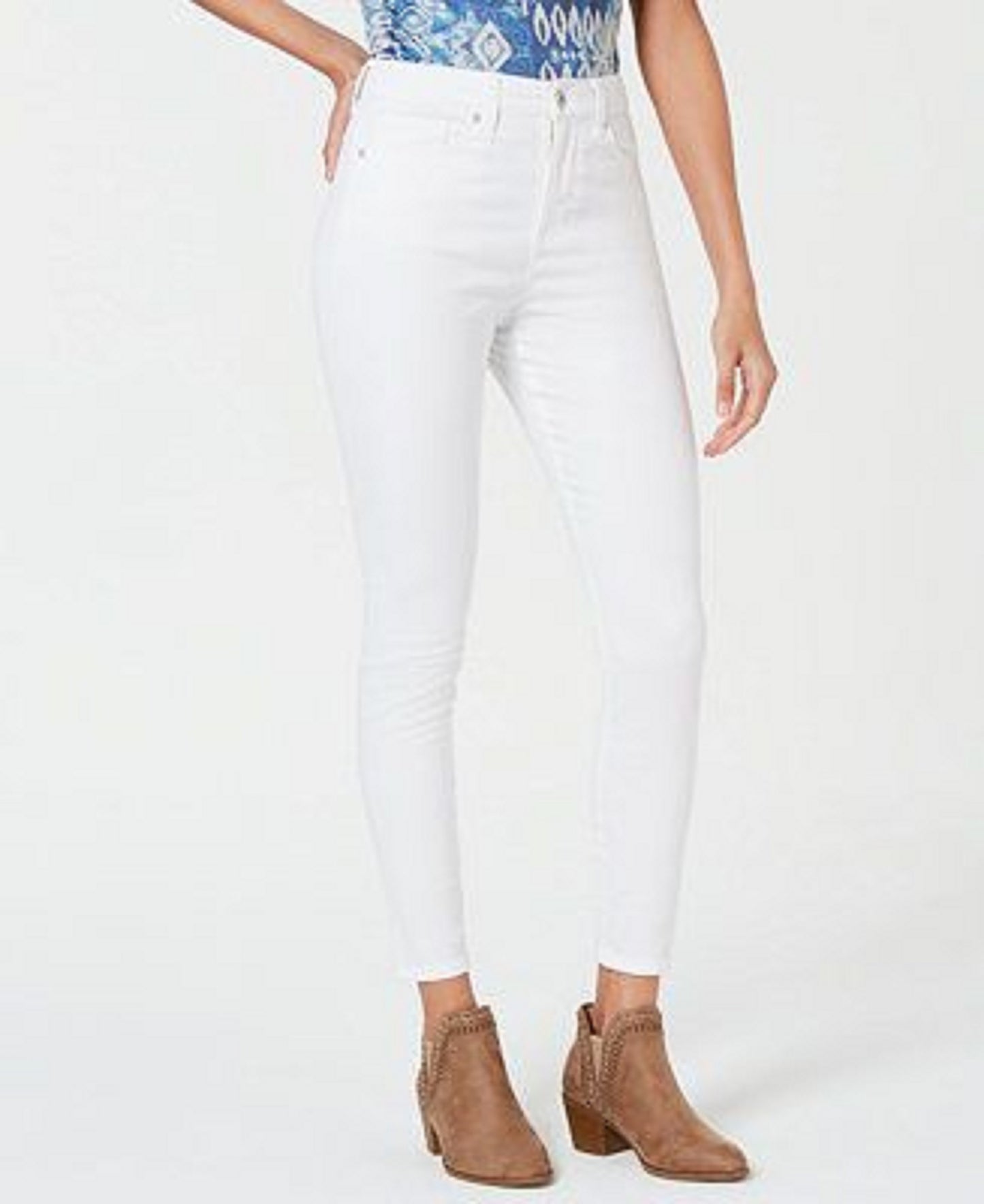 Calças jegging femininas de cintura alta sem costura Style &amp; Co, brancas, tamanho 6