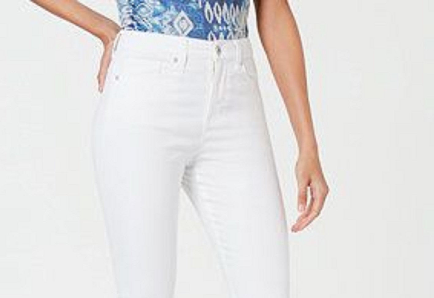 Calças jegging femininas de cintura alta sem costura Style &amp; Co, brancas, tamanho 6