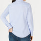 Camisa feminina de malha de algodão Charter Club, azul, tamanho pequeno