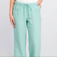 Calça feminina Charter Club de linho com cordão na cintura, verde, tamanho XX-G