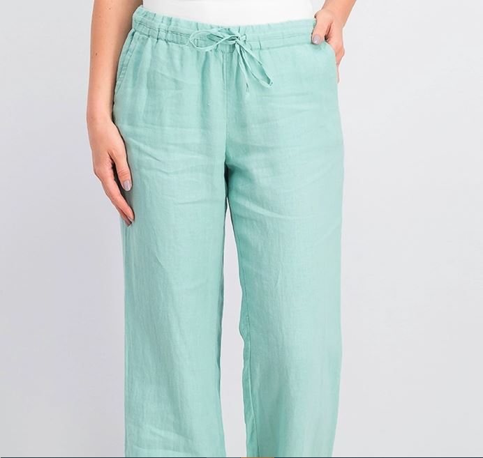 Calça feminina Charter Club de linho com cordão na cintura, verde, tamanho XX-G