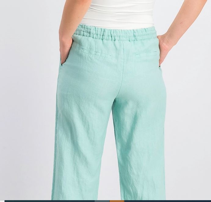 Calça feminina Charter Club de linho com cordão na cintura, verde, tamanho XX-G