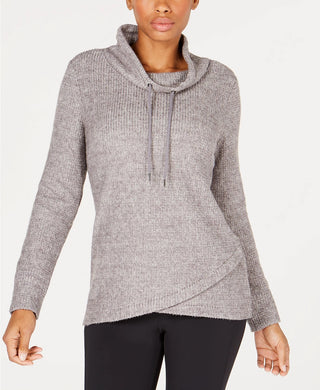 Ideology Women's Cowl-Neck Tulip-Hem Top Wine Size Extra Large