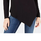 INC International Concepts Blusa Túnica Feminina com Bainha Assimétrica, Preta, Tamanho Pequeno