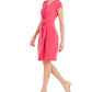 Vestido feminino Charter Club de malha com manga curta e cruzado, rosa escuro, tamanho grande