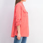 Camisa utilitária feminina Charter Club vermelha tamanho médio